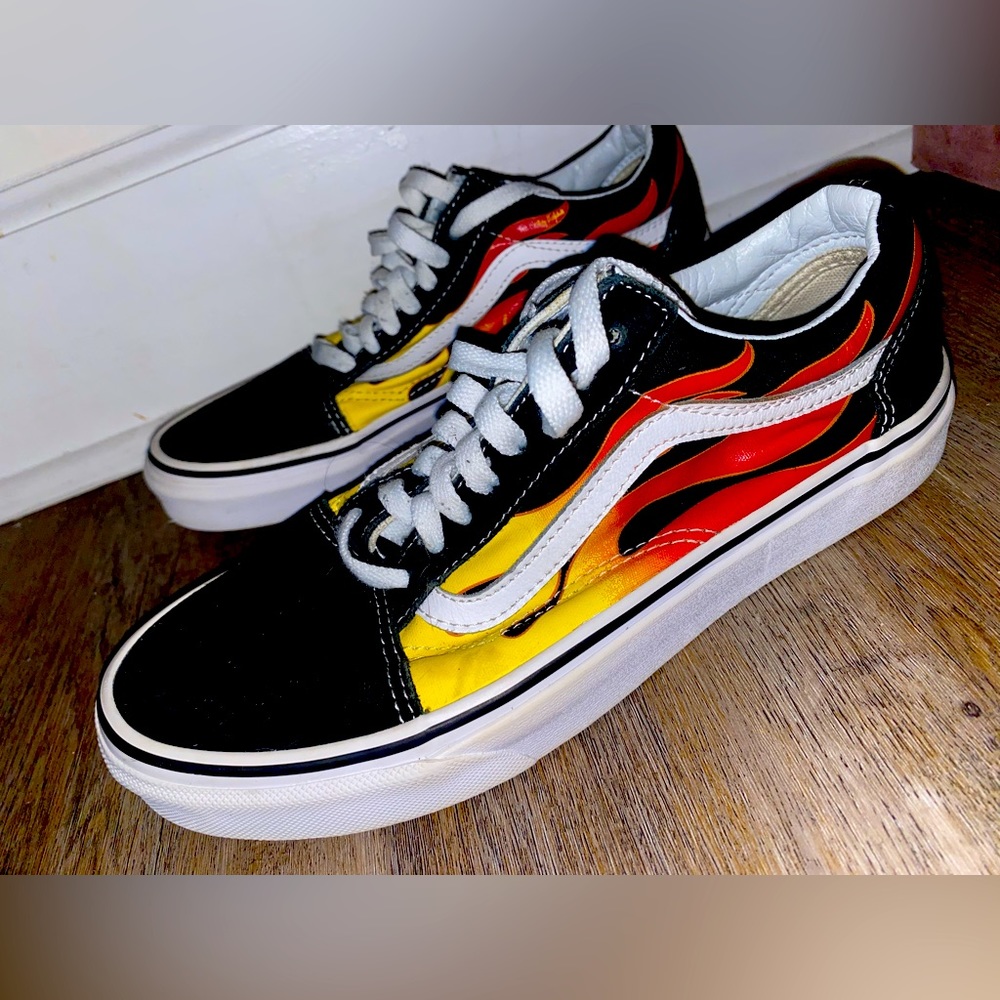Low Cut Vans With Flames